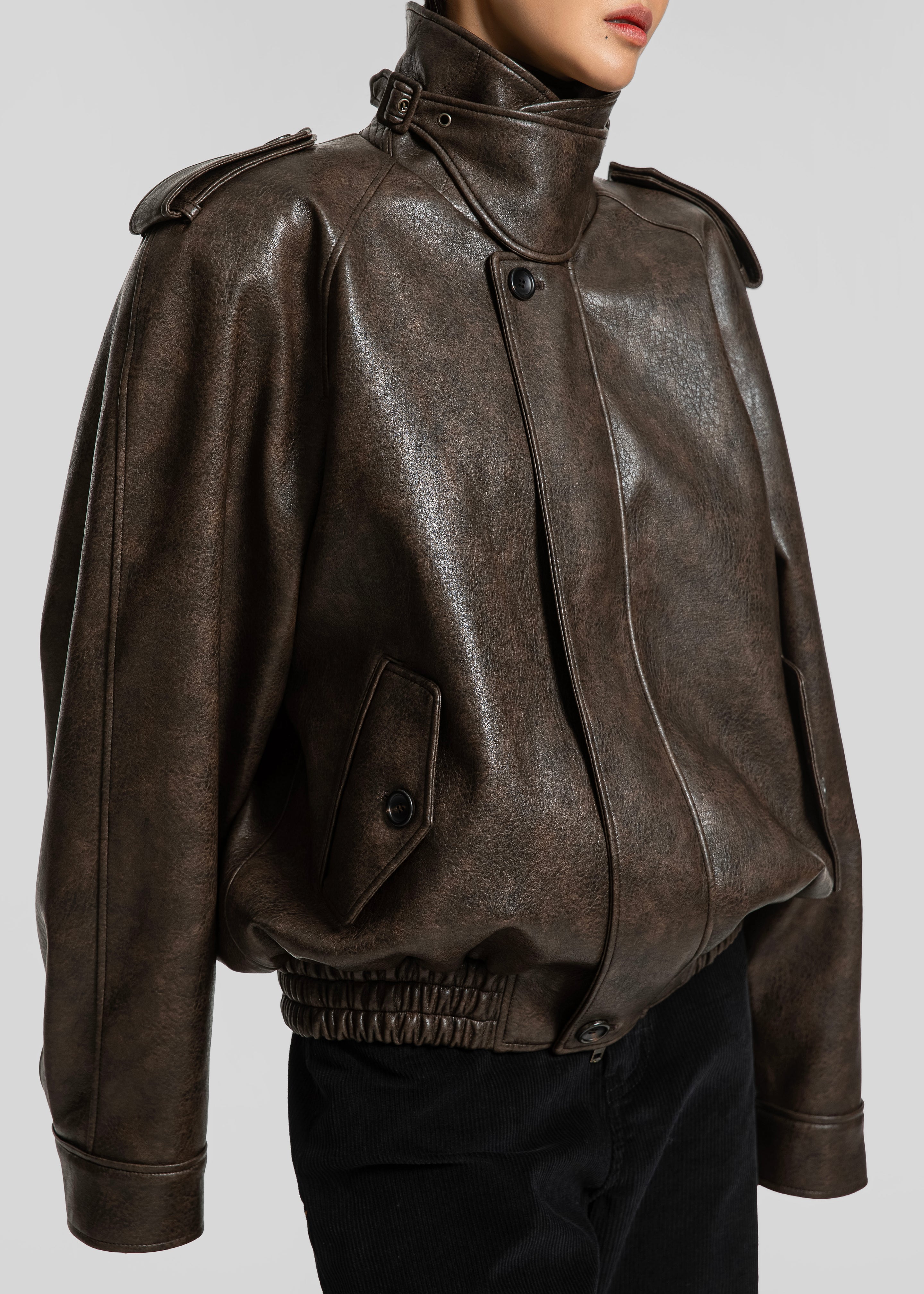 Nyland Faux Leather Padded Jacket - Brown – The Frankie Shop Europe