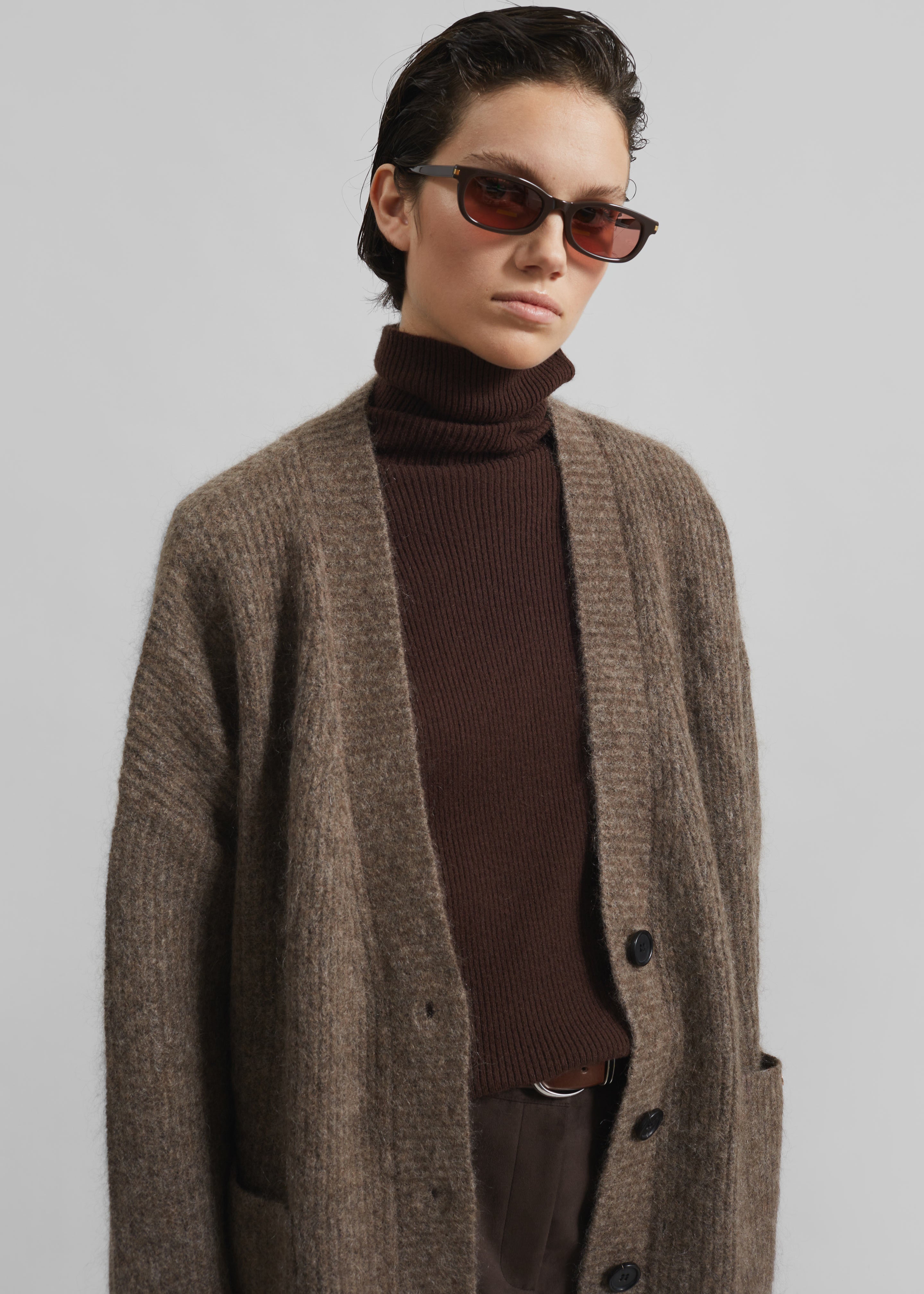Ruhr Oversized Mohair Cardigan - Brown – The Frankie Shop Europe