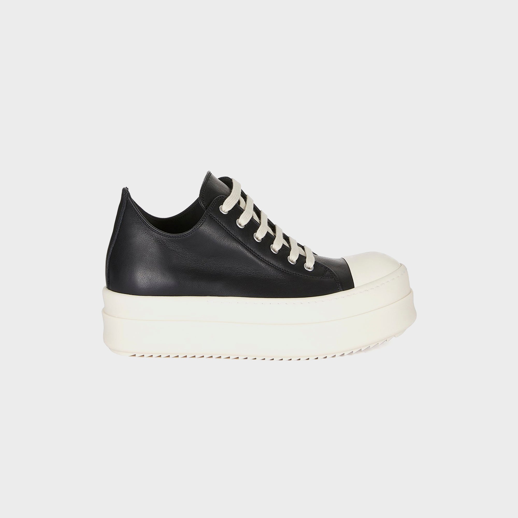 Rick Owens Mega Bumper Low Sneaks Scarpe - Pelle Black / Milk