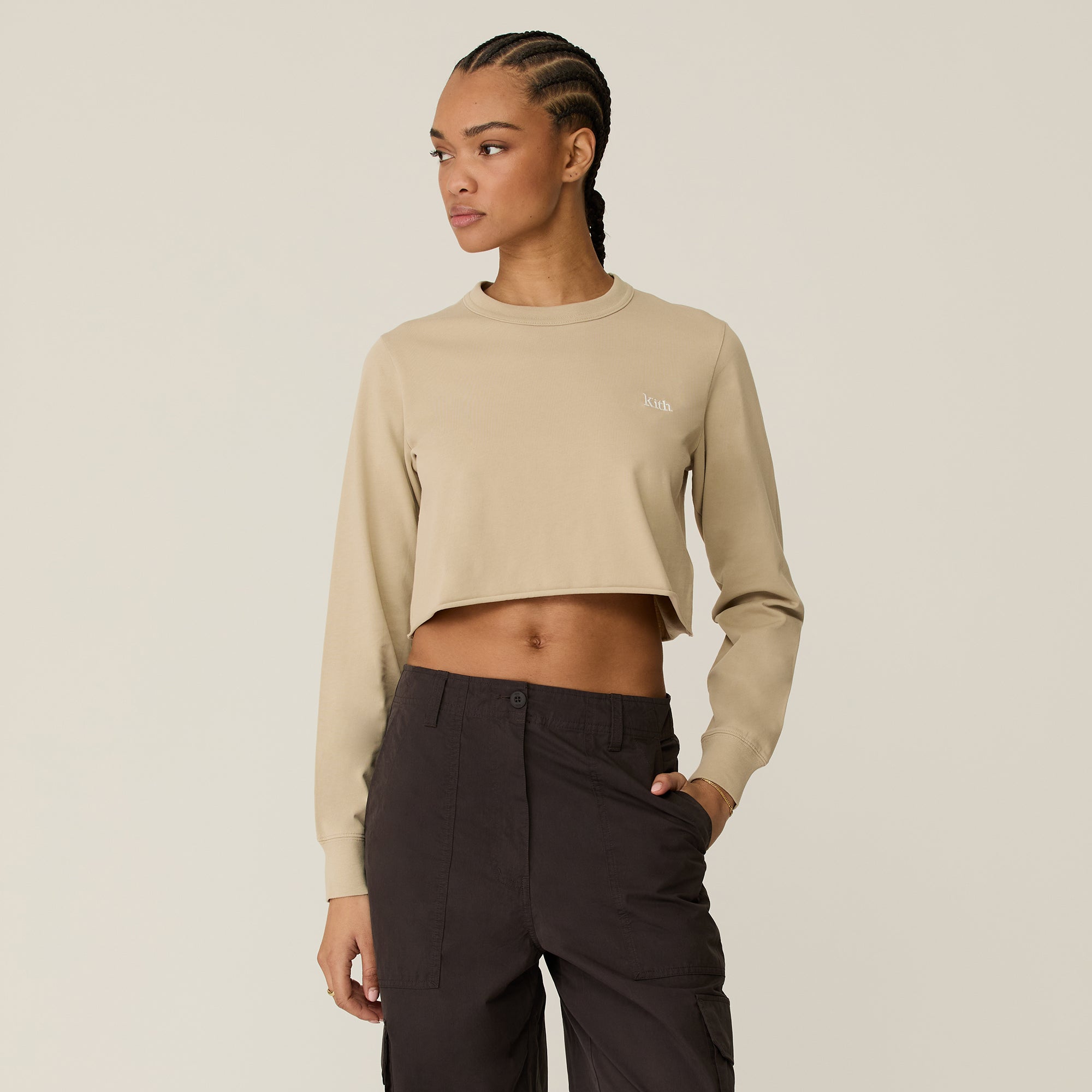 Kith Women Lucy Cropped Long Sleeve II Tee - Bare – Kith Europe