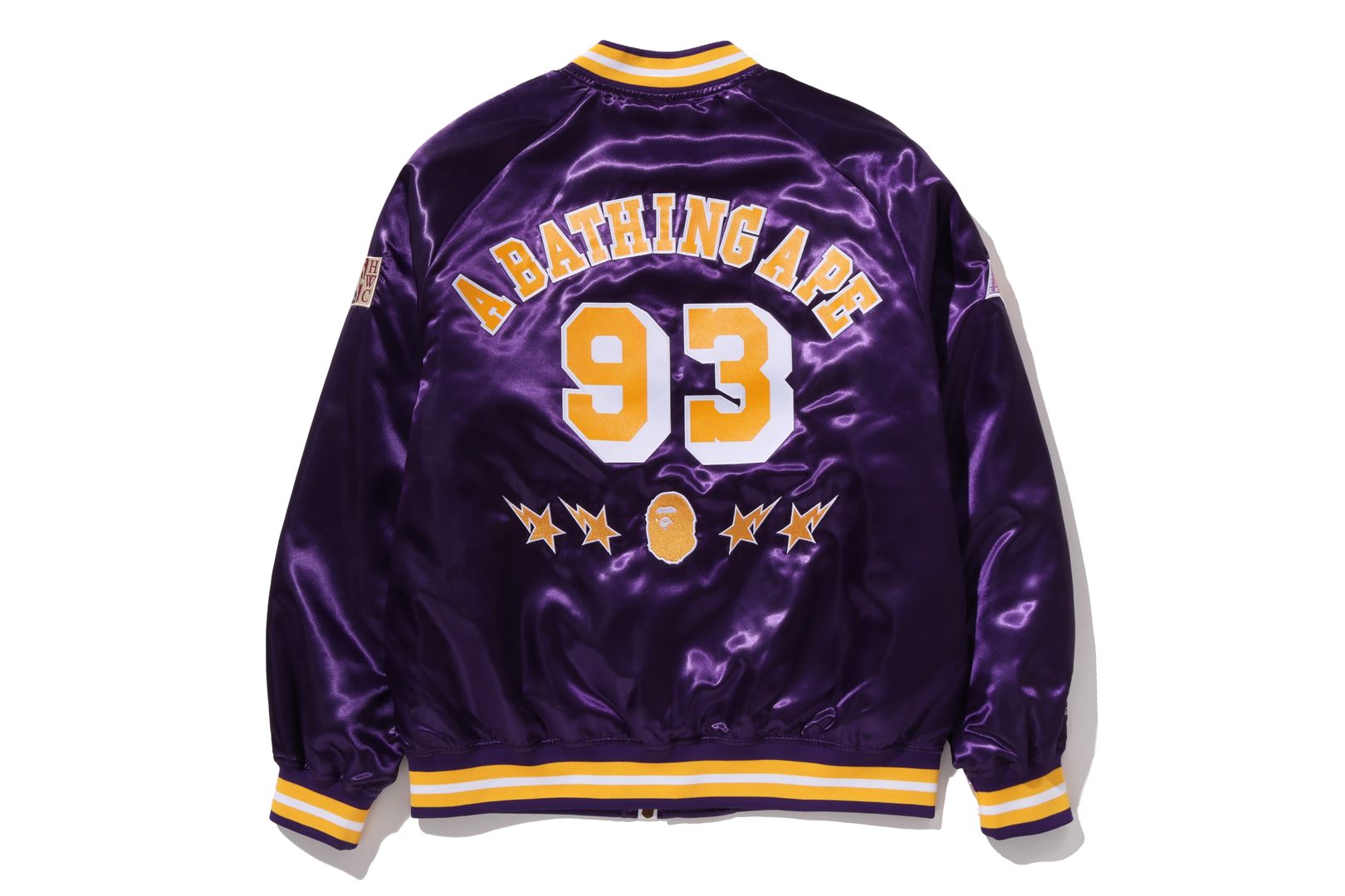 BAPE X M&N NBA - LOS ANGELES LAKERS SATIN JACKET – eu.bape.com