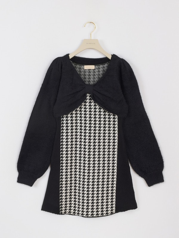 シャギーボレロ千鳥ワンピース｜evelyn（エブリン）公式通販サイト