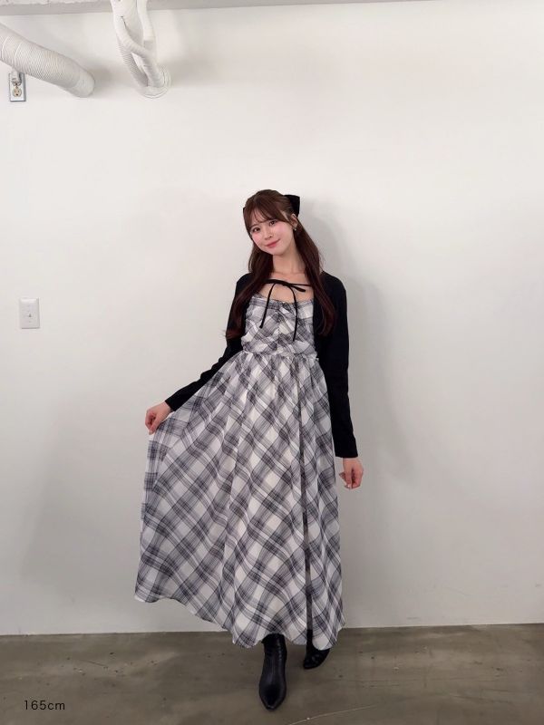 ボレロセットチェックシフォンワンピース｜evelyn（エブリン）公式通販