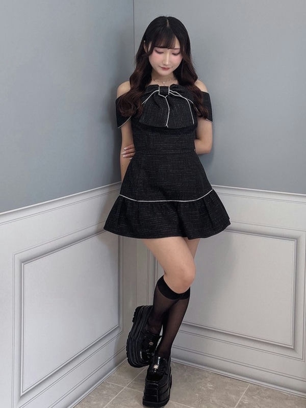 リボンツイードオフショルセット｜evelyn（エブリン）公式通販サイト