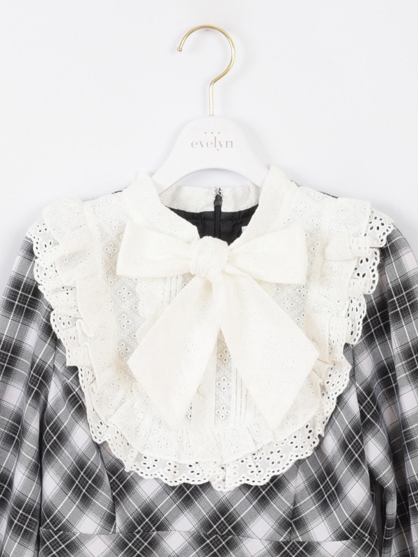 レースリボンチェックミニワンピース｜evelyn（エブリン）公式通販サイト