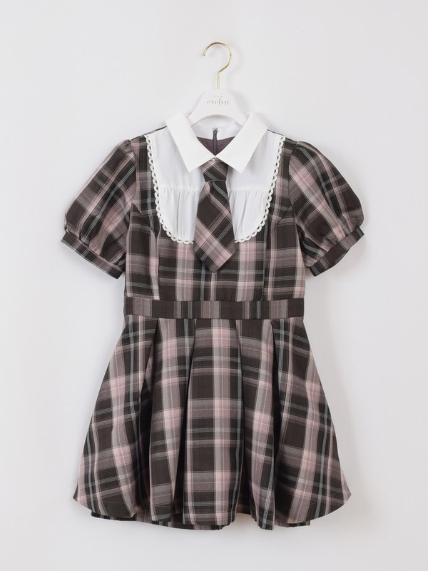 ネクタイ付きタックプリーツワンピース｜evelyn（エブリン）公式通販サイト