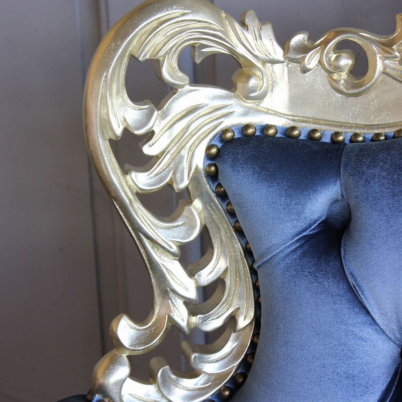 ブルーベルベット一人掛けソファ レンタル業者は東京 大阪 全国