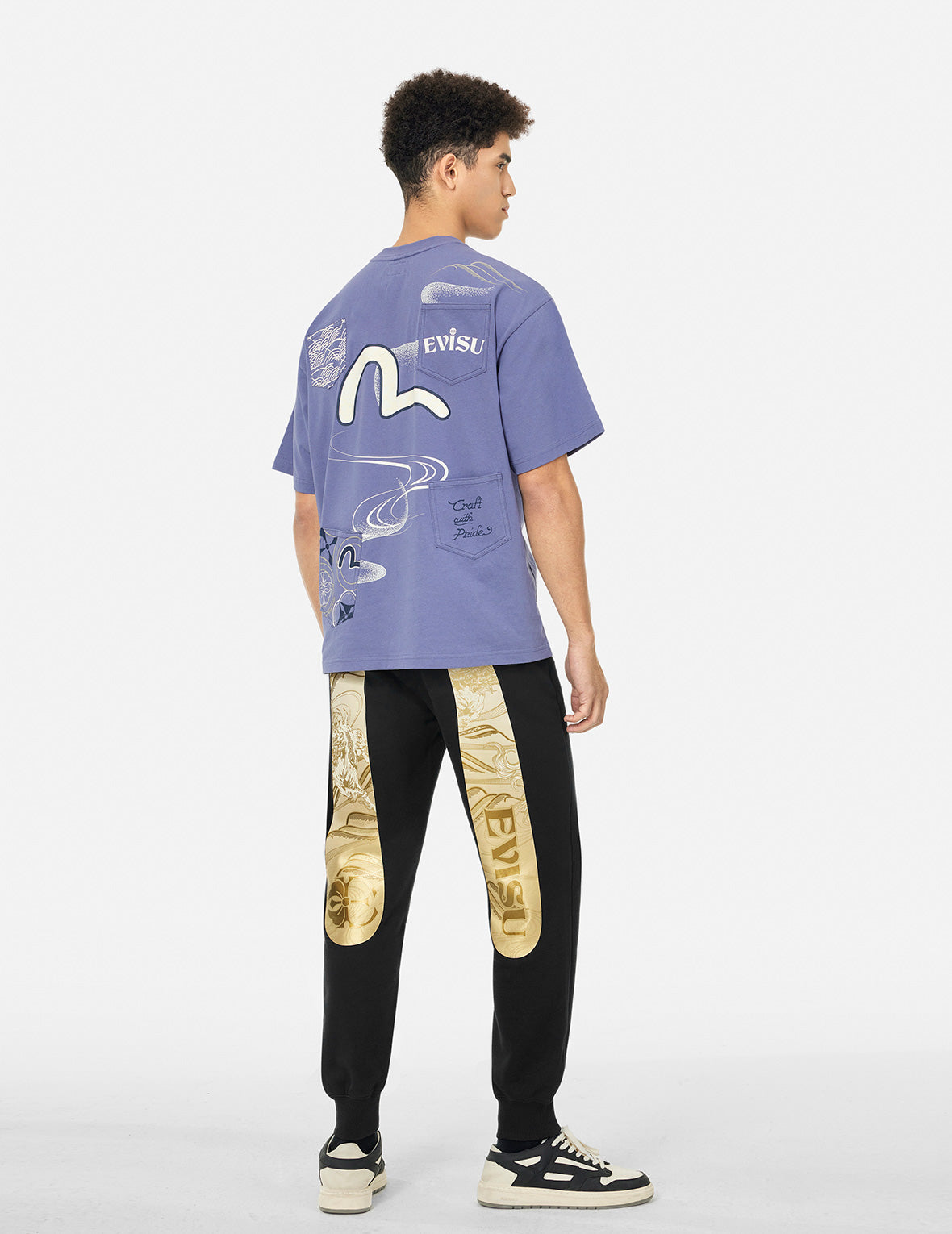 白沢大黒プリント レギュラーフィットスウェットパンツ – EVISU