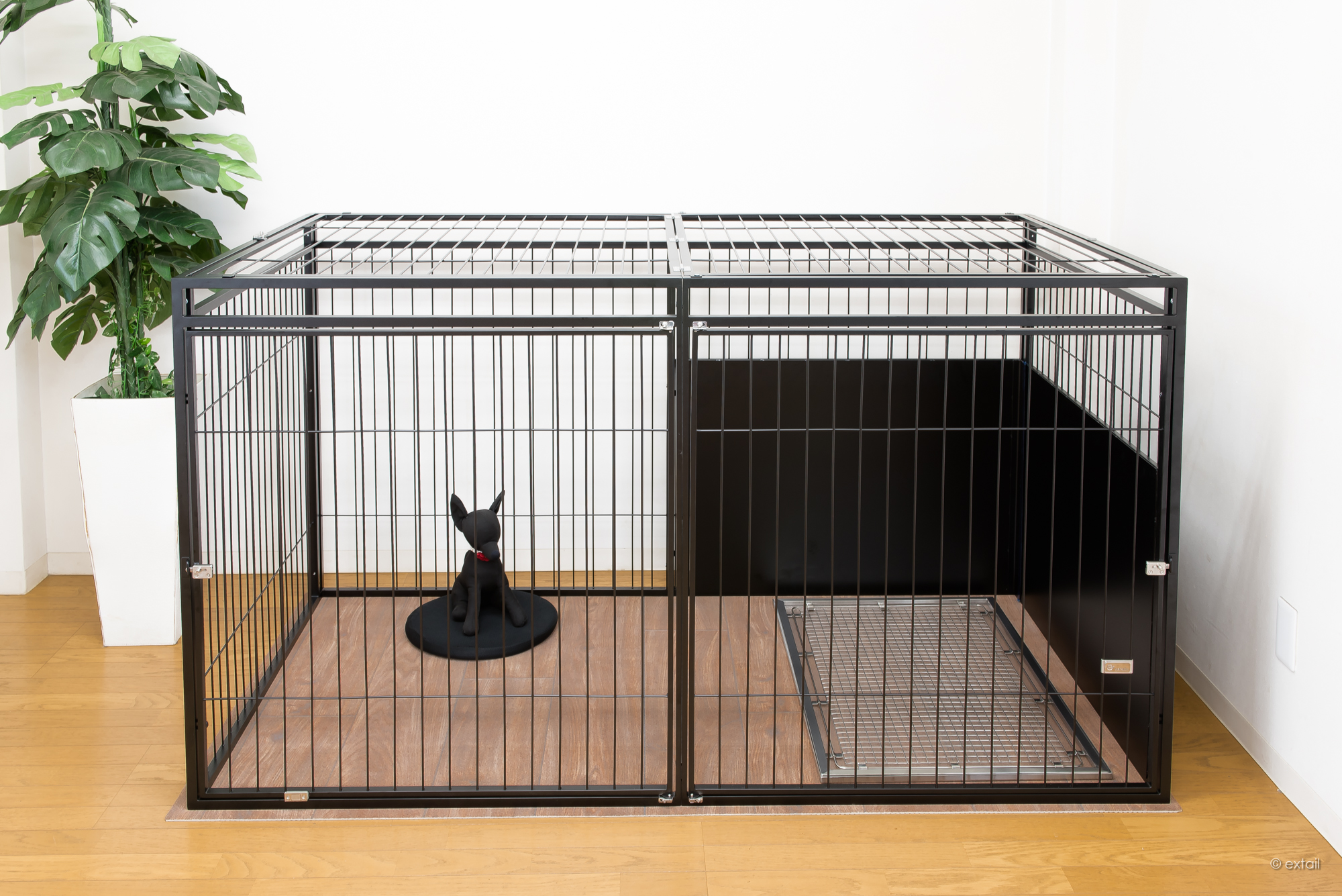 大型犬もゆっくり過ごせる広々ケージ - おしゃれで頑丈な犬猫用の