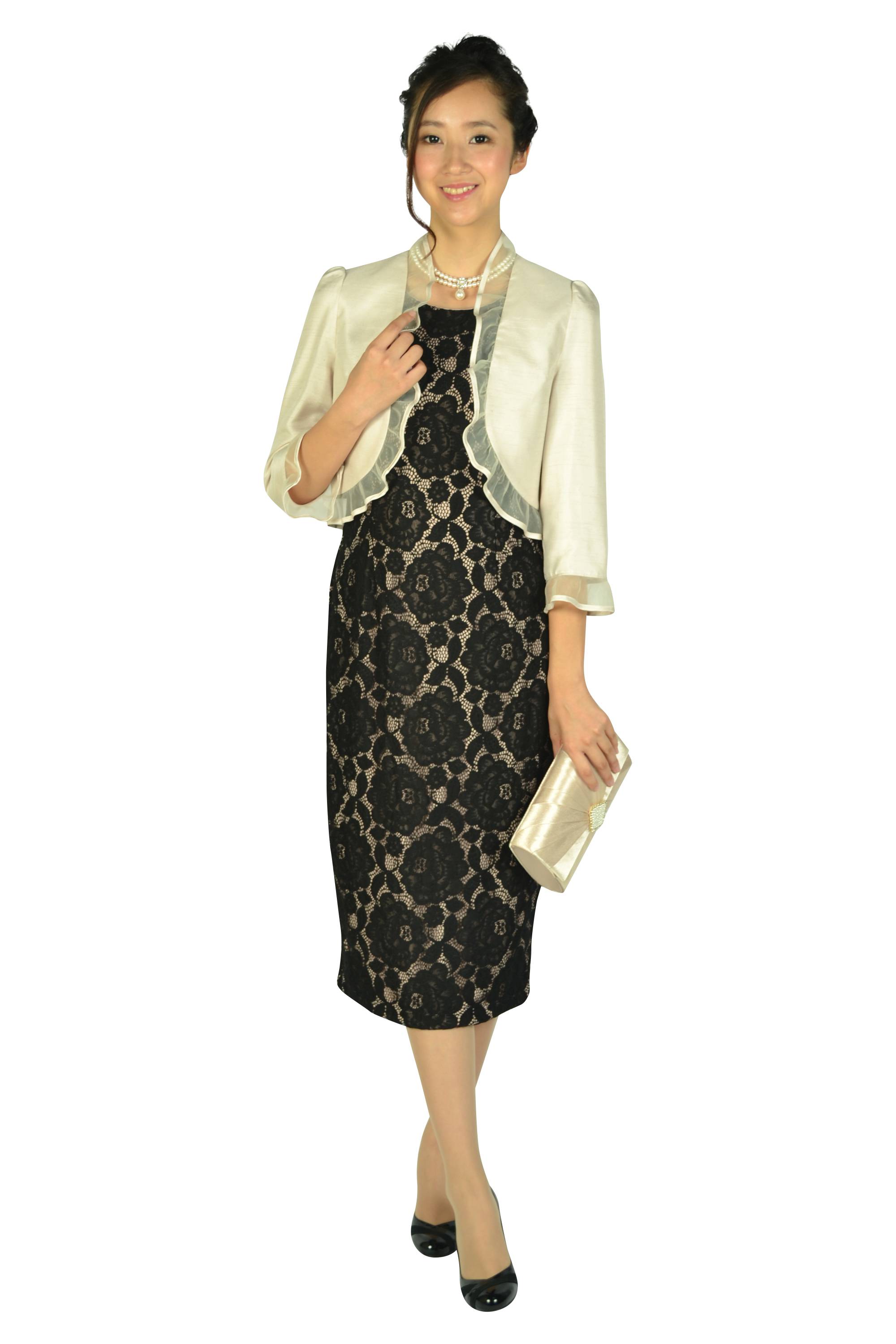 IVANKA TRUMP ブラック×ベージュミディタイトドレス (M) をレンタル