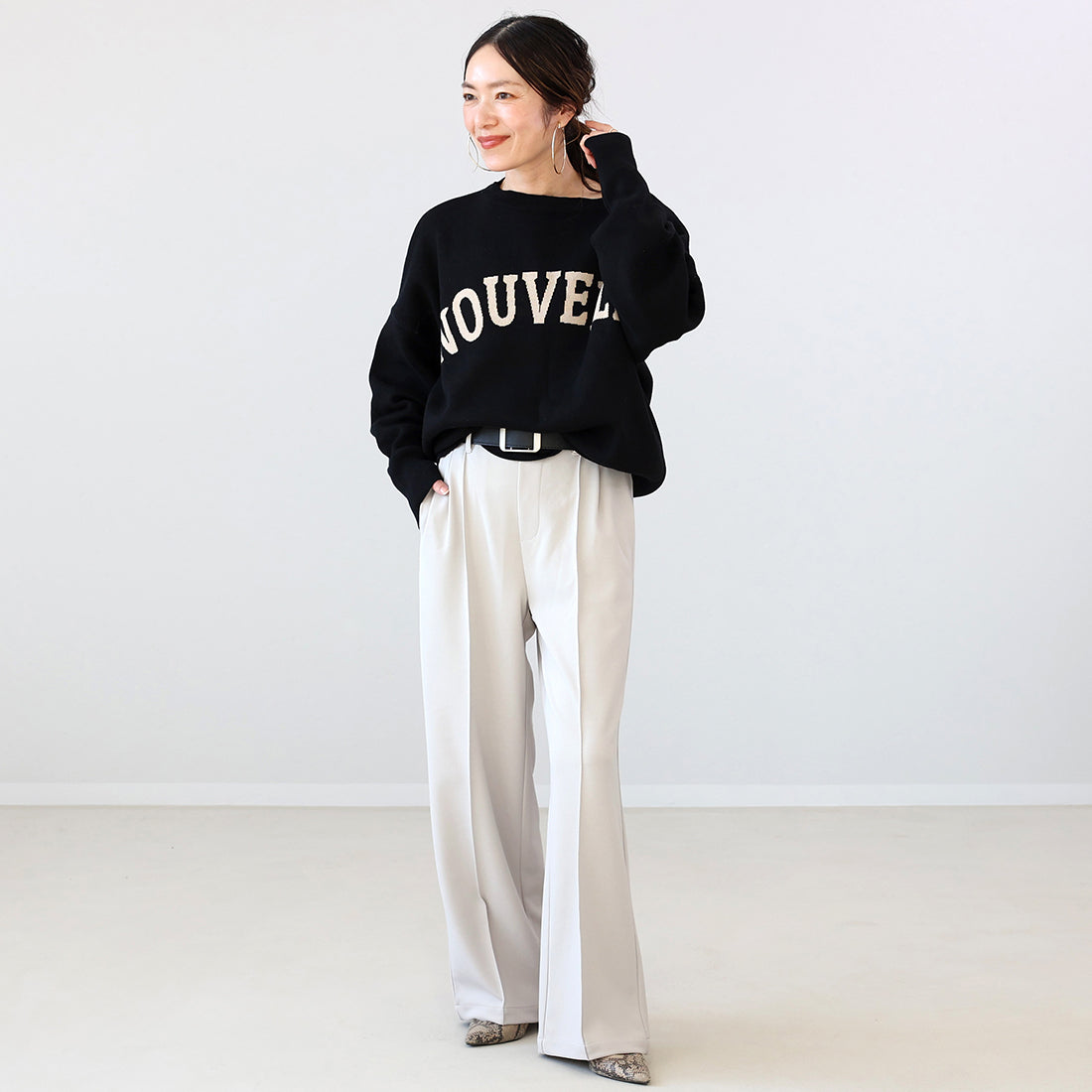 Aletta vita Double Cross Center Seam Wide Pants