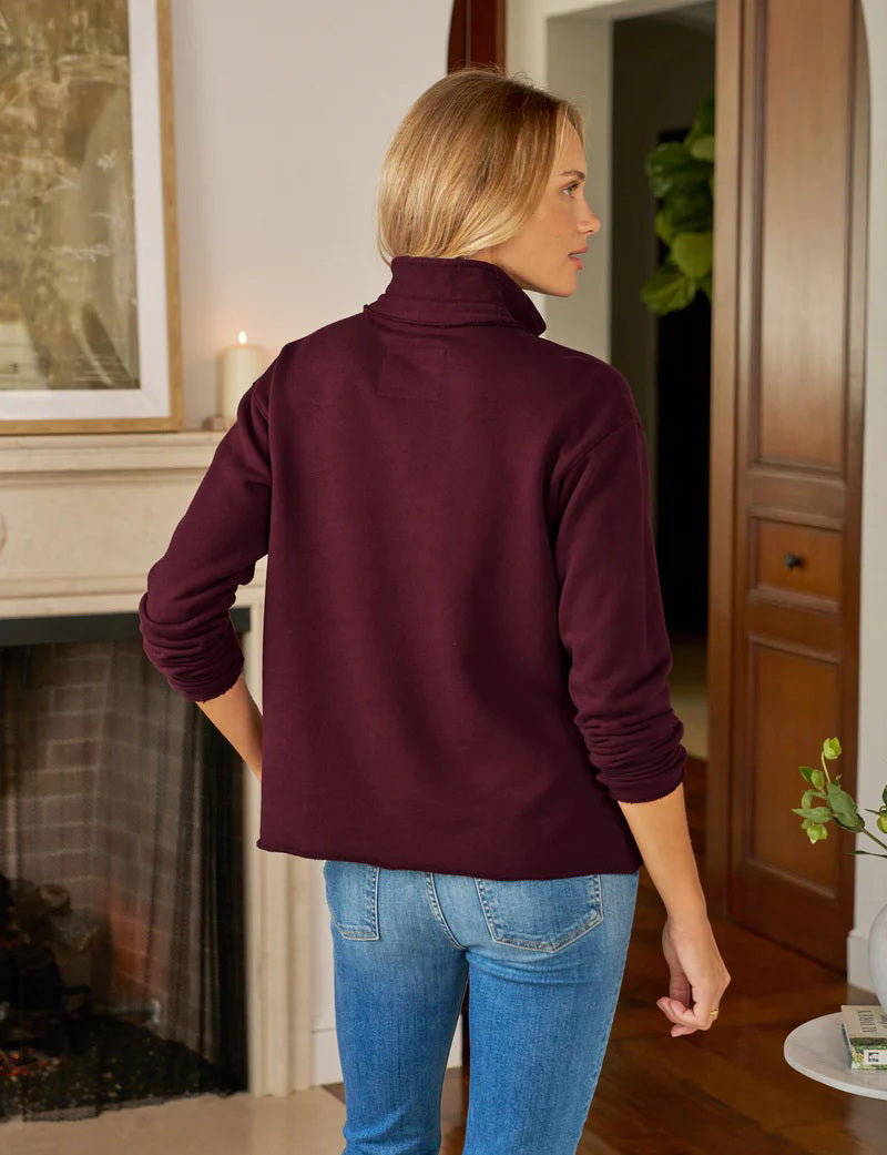 FRANK AND EILEEN - PATRICK POPOVER HENLEY IN TRIPLE FLEECE CURRANT