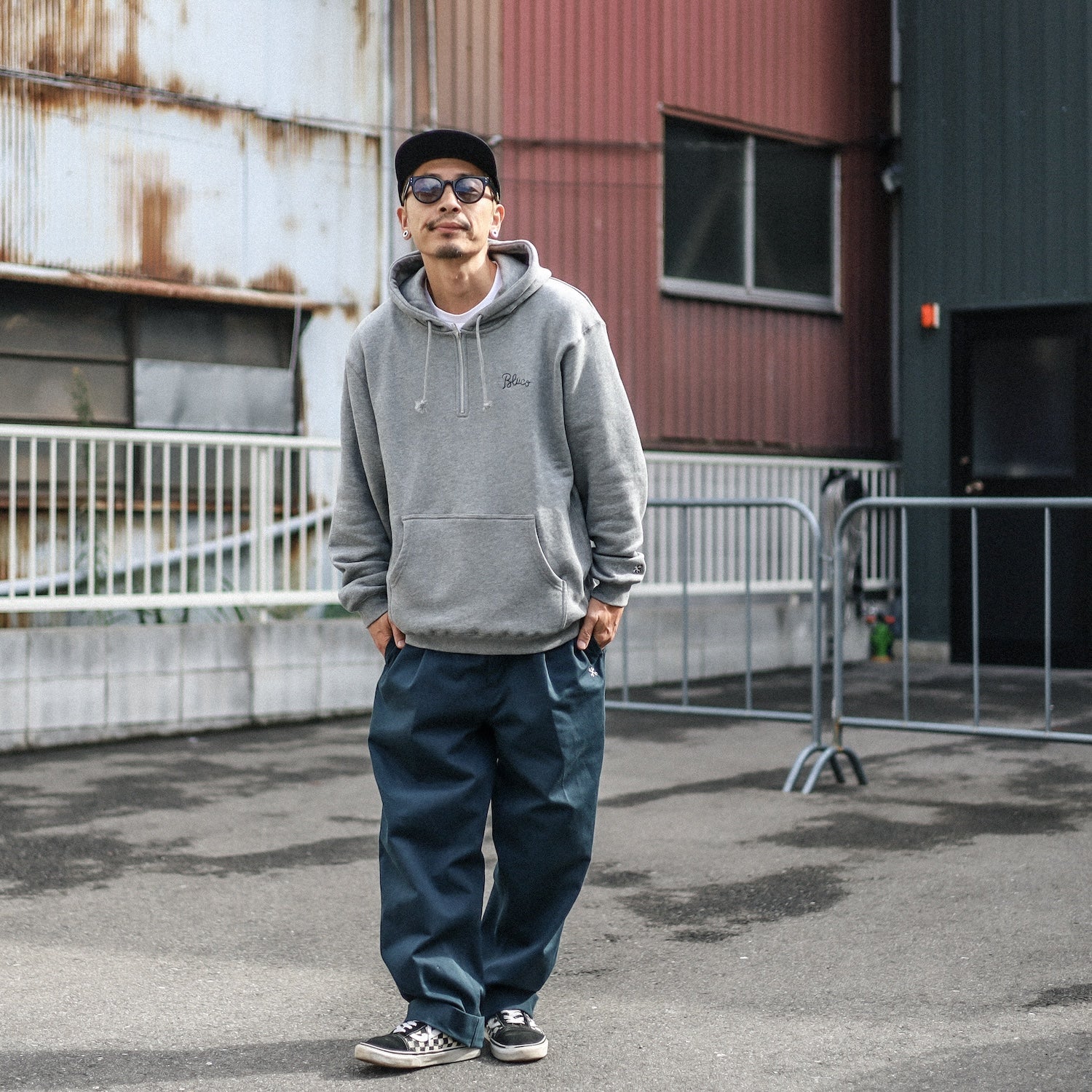 BLUCO / HEAVY PILE SWEAT HALF ZIP HOODIE -EMB- (GRAY) – Feelin'