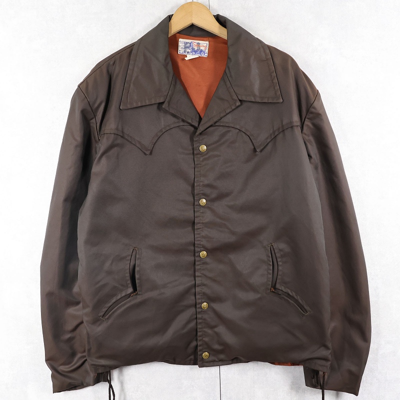 70s 70年代 茶色 ブラウン スナップボタン ナイロンジャケット レース
