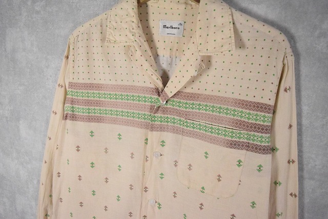 60年代 60s マルボロ 開襟 ボックス ループカラー 長袖 │ヴィテージ