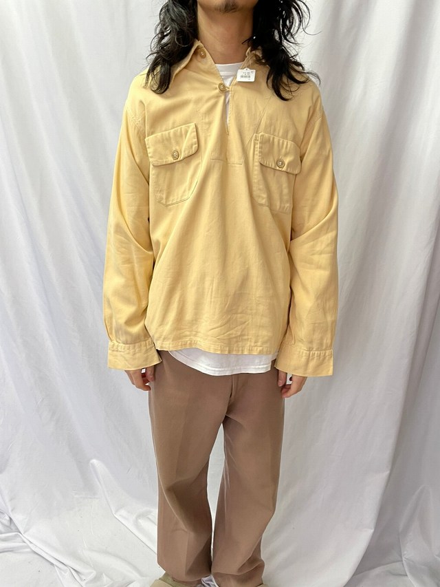 50年代 50s ピルグリム イエロー 開襟 オープンカラー 黄色 長袖