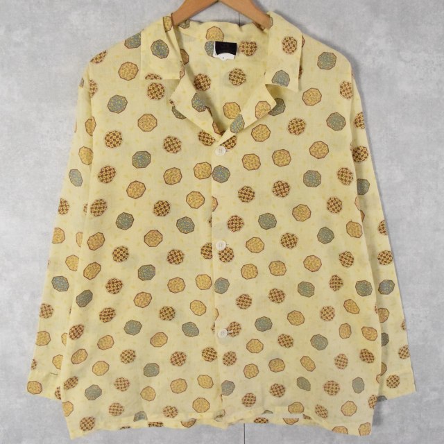 70年代 70s シアーズ ストアブランド 長袖 開襟 オープンカラー