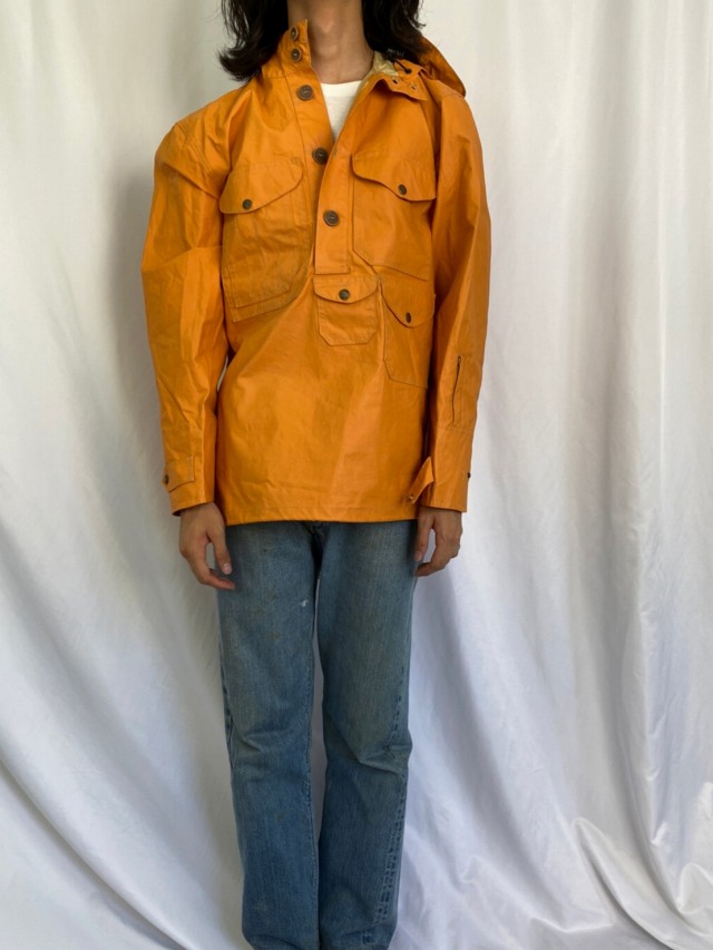 フィルソン レインパーカー オレンジ プルオーバーパーカー