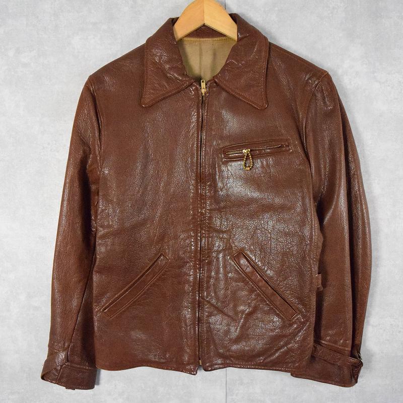 40年代 40s ブラウン 革 タロン │ヴィテージ古着屋Feeet 通販 名古屋