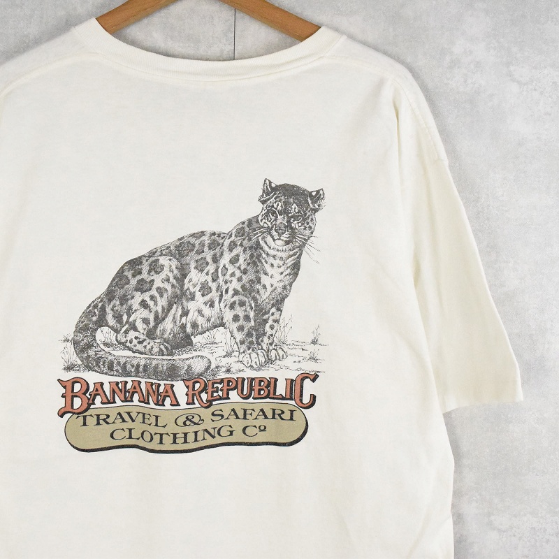 90年代 90s バナナリパブリック 白 ホワイト 動物 アニマル イラスト