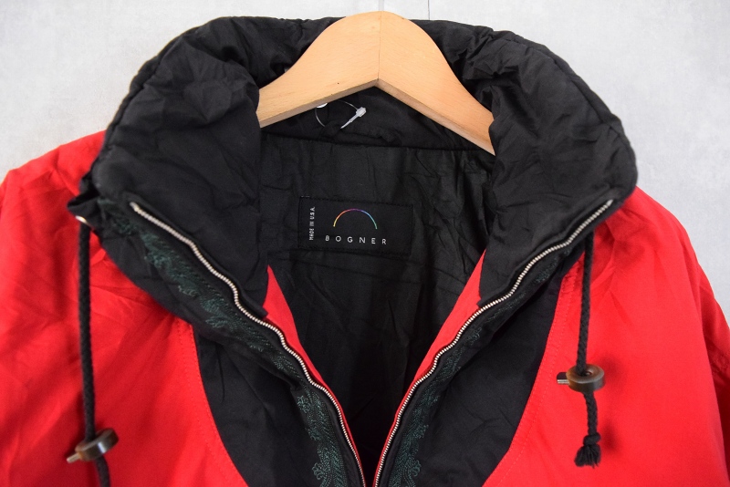 スキーウェア 赤 レッド アメリカ製 ハーフジッププルオーバー ハーフ