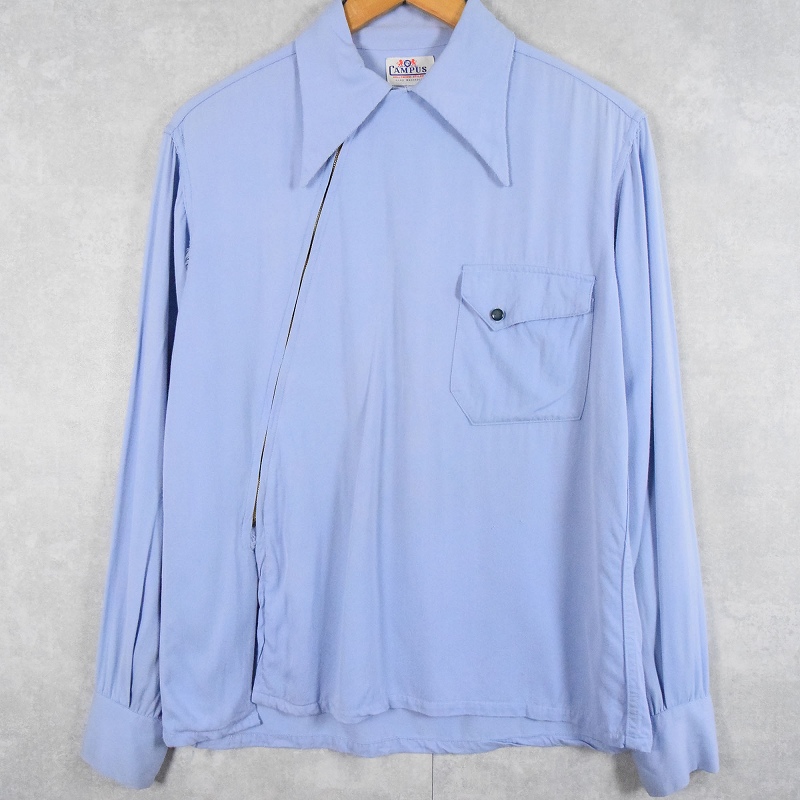 40s 40年代 キャンパス diagonal-zipper レーヨンギャバ ギャバ