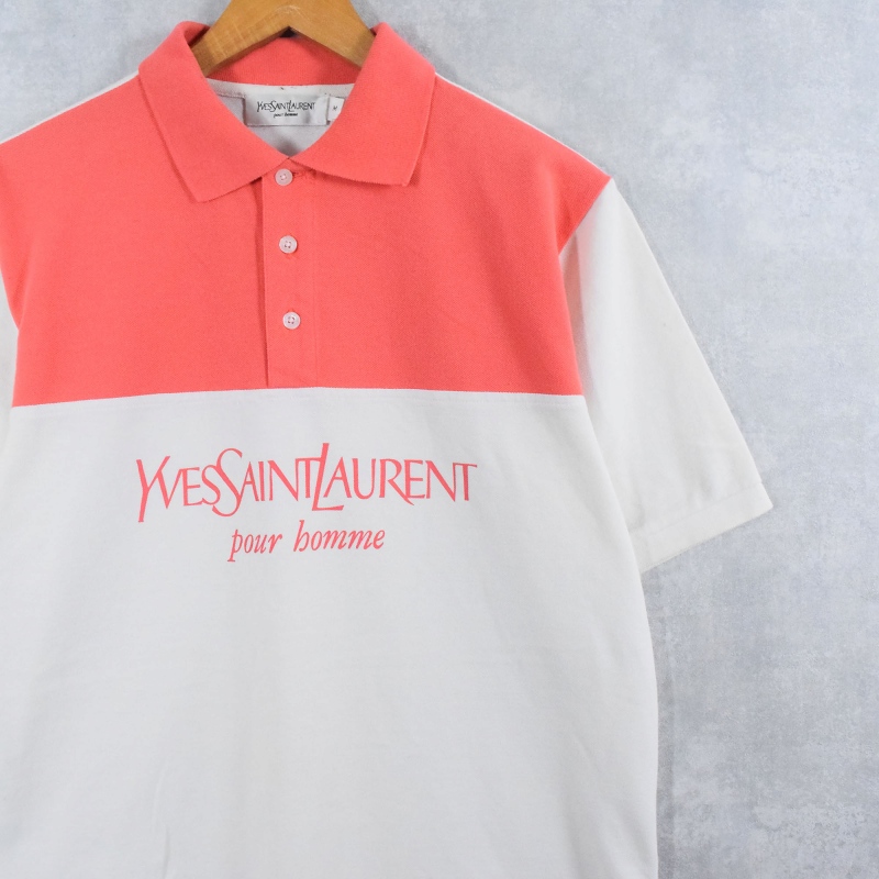 80s 80年代 90s 90年代 イヴサンローラン プールオム 半袖 2トーン