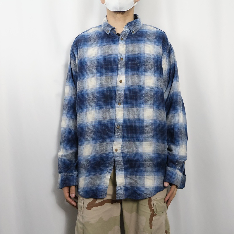 ネルシャツ シャドウチェック シャドーチェック 長袖 チェックシャツ