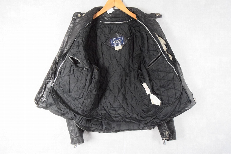 70s 80s 70年代 80年代 シアーズ 黒 ブラック レザージャケット ストア