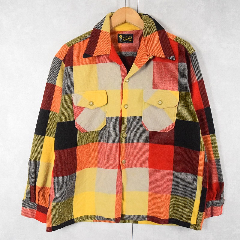 60s 60年代 チェック柄 開襟 マルチカラー | ビンテージ古着屋Feeet