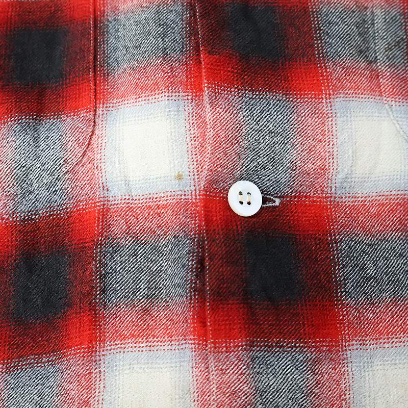 60s 60年代 オンブレ シャドーチェック ウールシャツ チェック柄