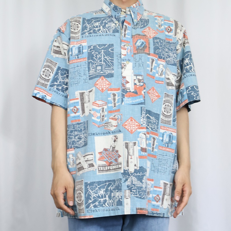 90年代 90s レインスプーナー アロハシャツ ハワイアンシャツ 総柄