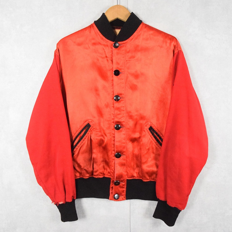 50s 50年代 40s 40年代 ボタスタ スタジャン コットン サテン