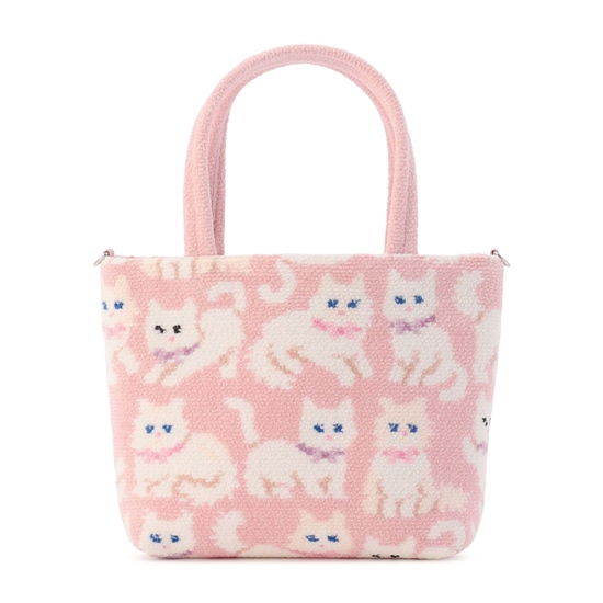 モフモフネコチャン バッグ L/MNC-260285(ペールピンク): LOVERARY BY