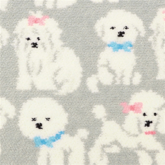 モフモフワンチャン ハンカチ(シルバーグレー×ライトグレー): LOVERARY