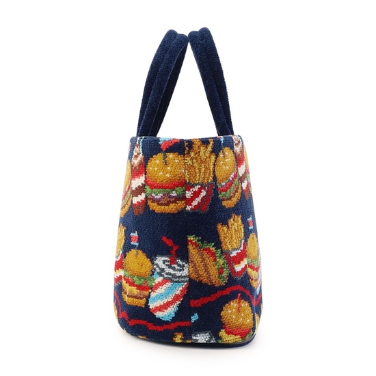 バーガーショップ 巾着付きバッグ L/BUR-257131(ネイビー): LOVERARY