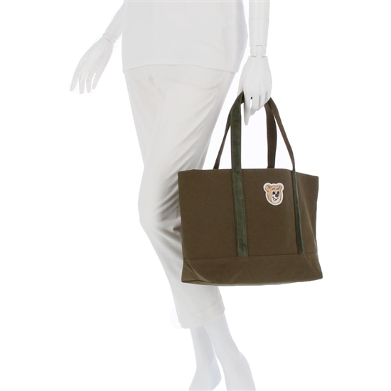 オールドテディ ワッペントートバッグ L/OTE-163165(ダークグリーン