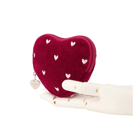 ラブラリーハート ハート型ポーチ L/LRH-243239(ダークレッド