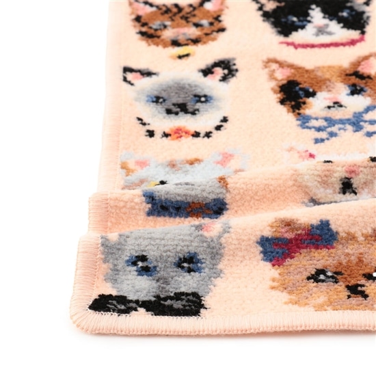 ラブラリープリティーキャッツ ハンカチ(ペールアプリコット