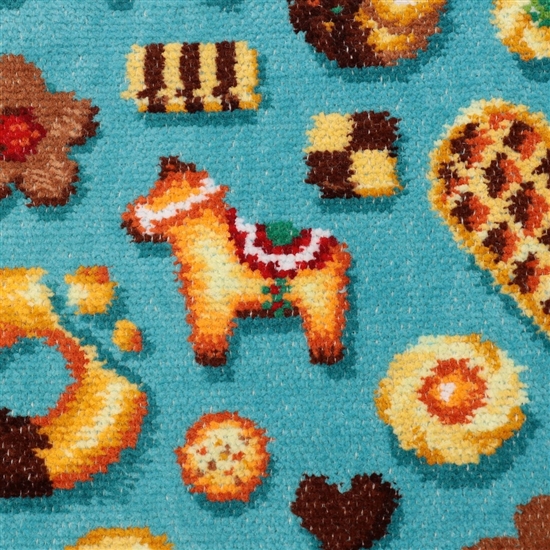 フィーカタイム ハンカチ（WEB限定）(ターコイズブルー×イエロー