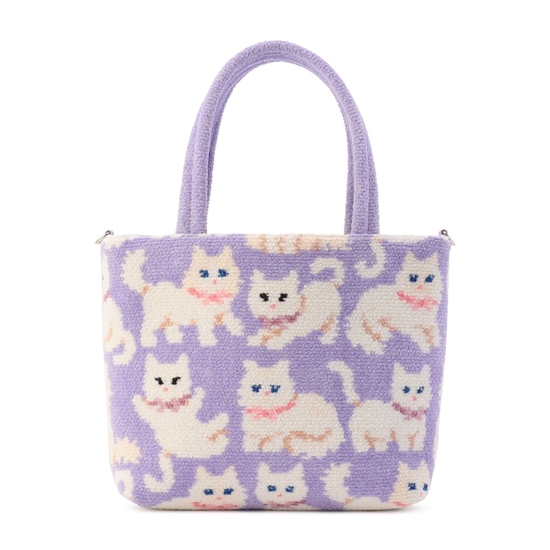モフモフネコチャン バッグ L/MNC-260285（WEB限定）(ペールパープル