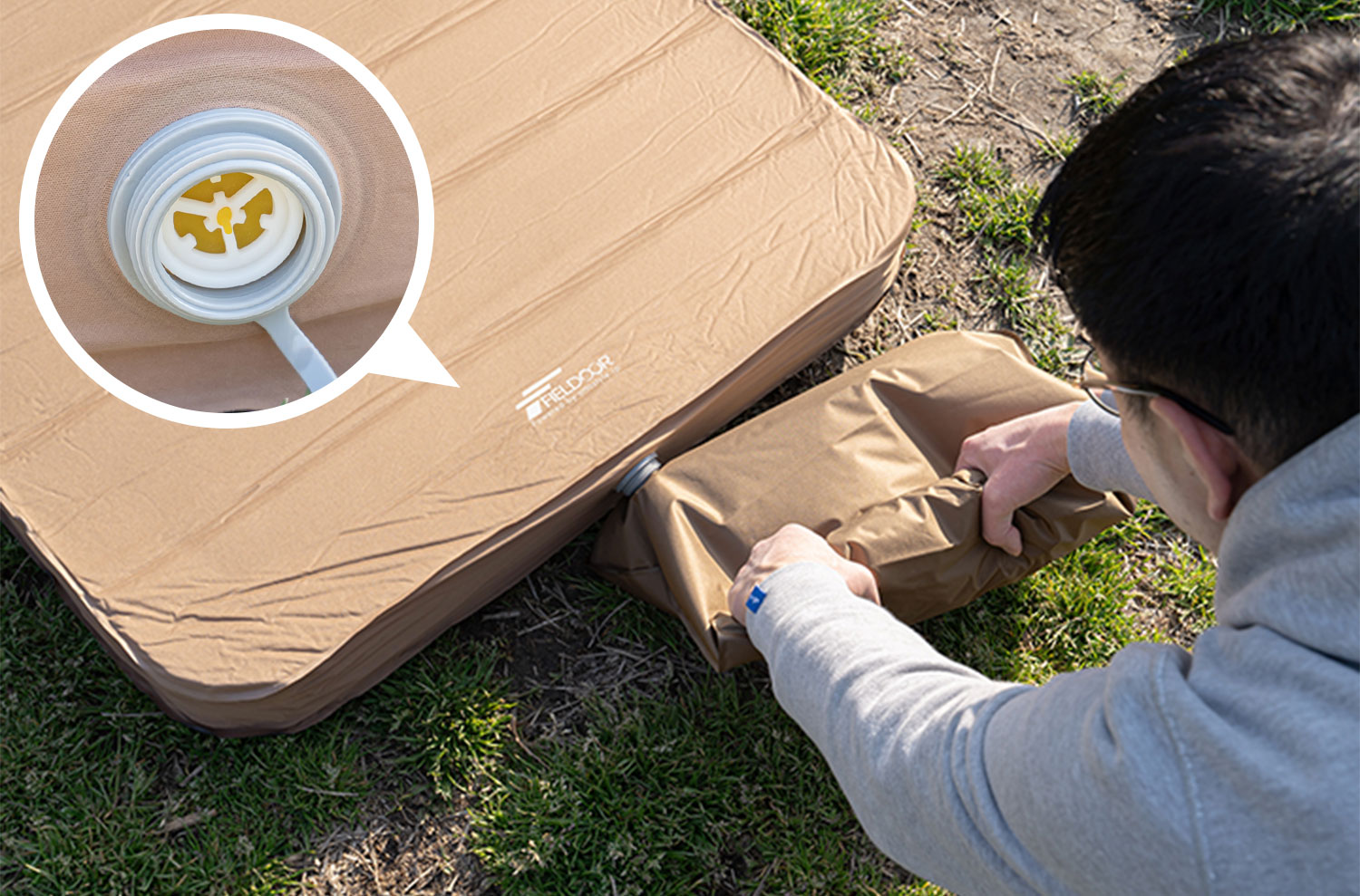 FIELDOOR（フィールドア） | エアーポンプ付属キャンプマット