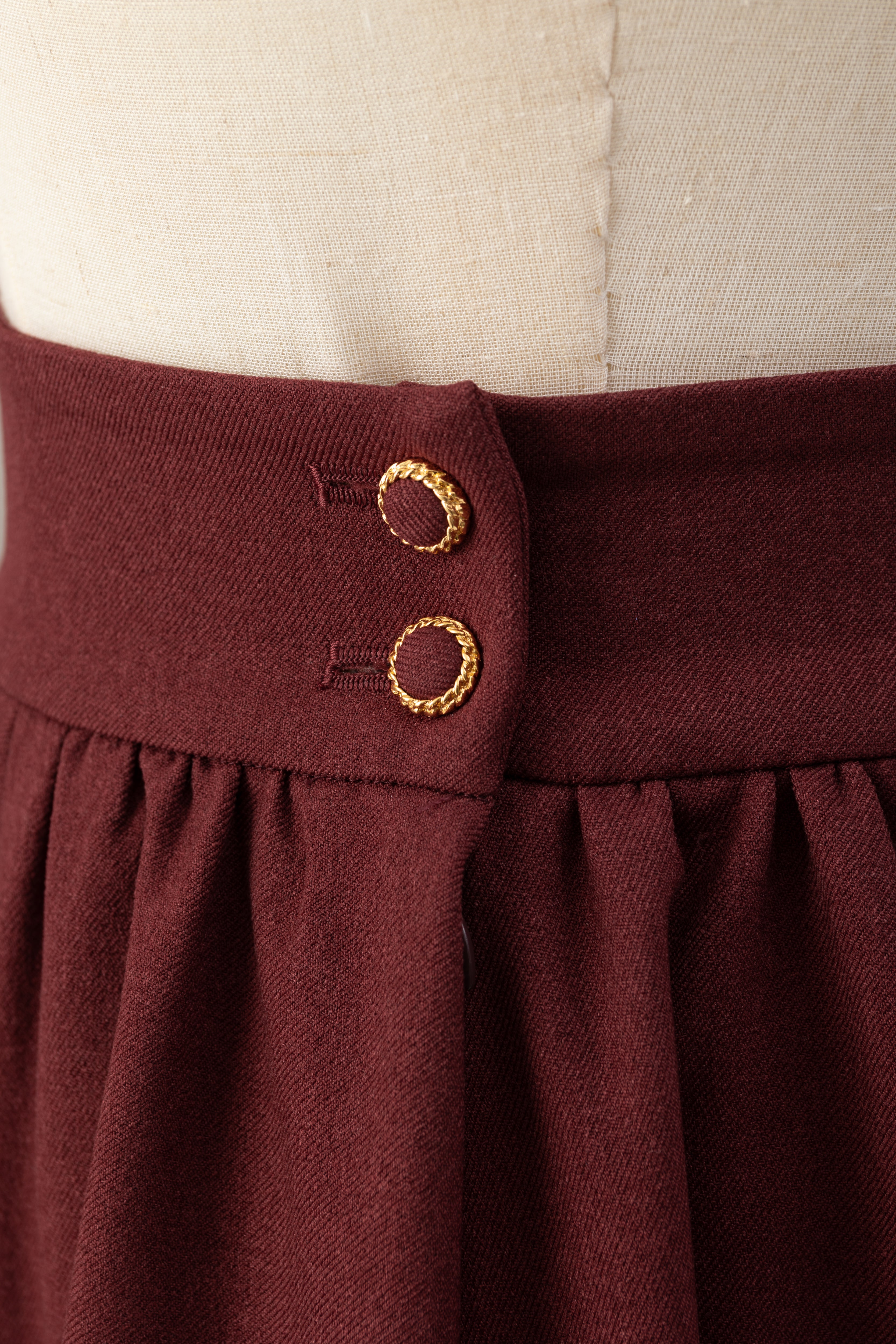 ウールライクフレアースカート/ボルドー – Filvoir