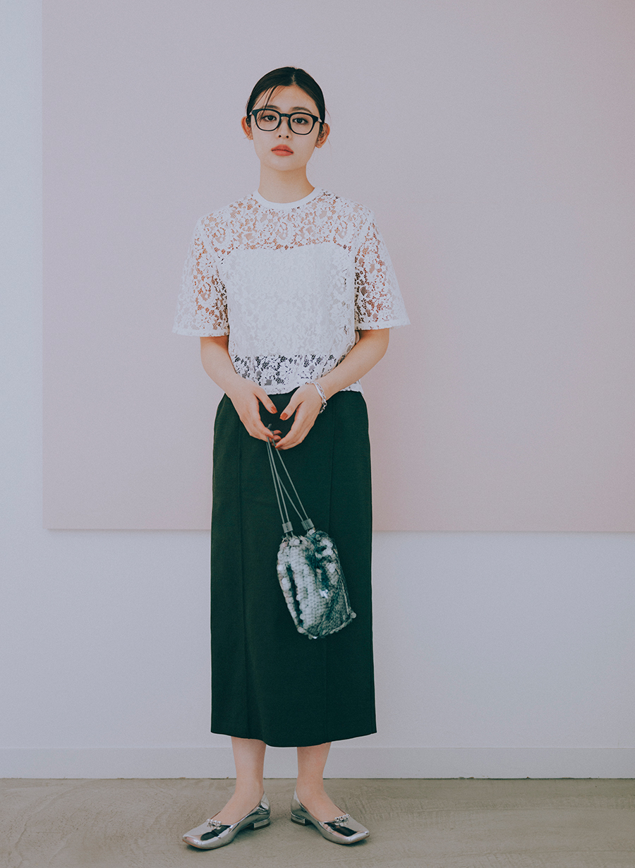 佐藤佳菜子さんコラボ】クロップドレースブラウス｜LOUNIE（ルーニィ