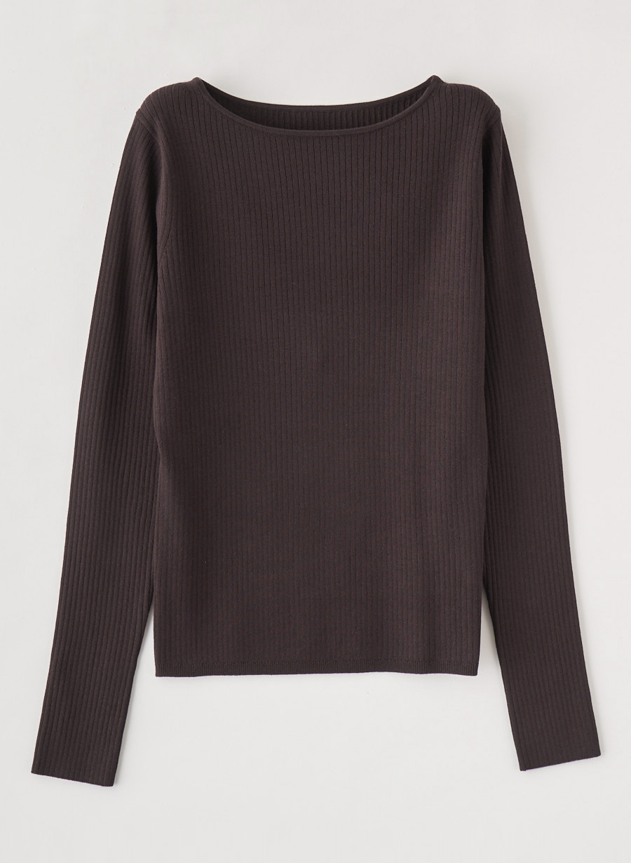 ワイドリブボートネックニットプルオーバー｜LOUNIE（ルーニィ）公式