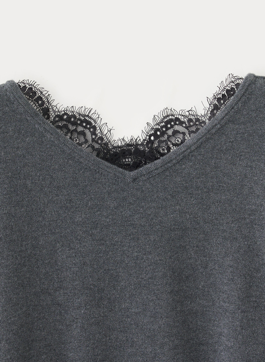 レース付きニットプルオーバー｜LOUNIE（ルーニィ）公式サイト／公式