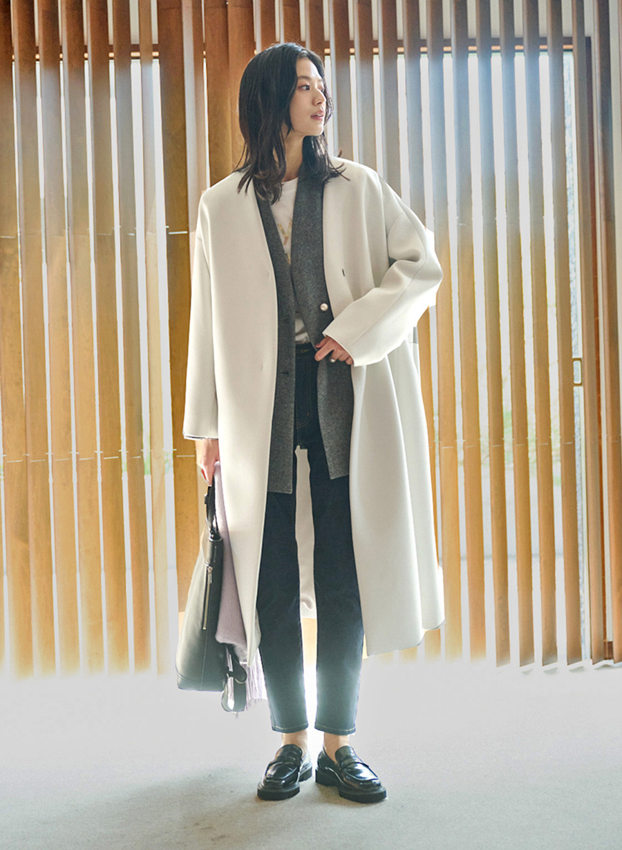 EC限定】ノーカラーロングコート｜LOUNIE（ルーニィ）公式サイト／公式