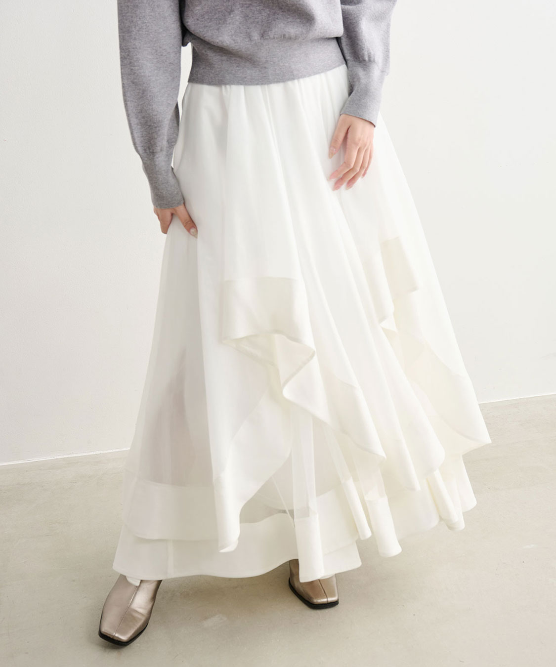 今季大注目】ウェーブフレアオーガンジースカート｜PETAL ONLINE