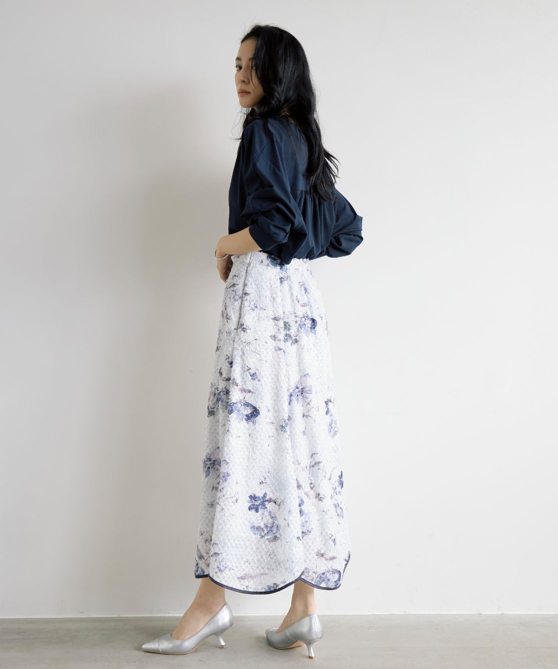 カットジャカードプリントイレヘムスカート｜Stola.（ストラ）公式通販