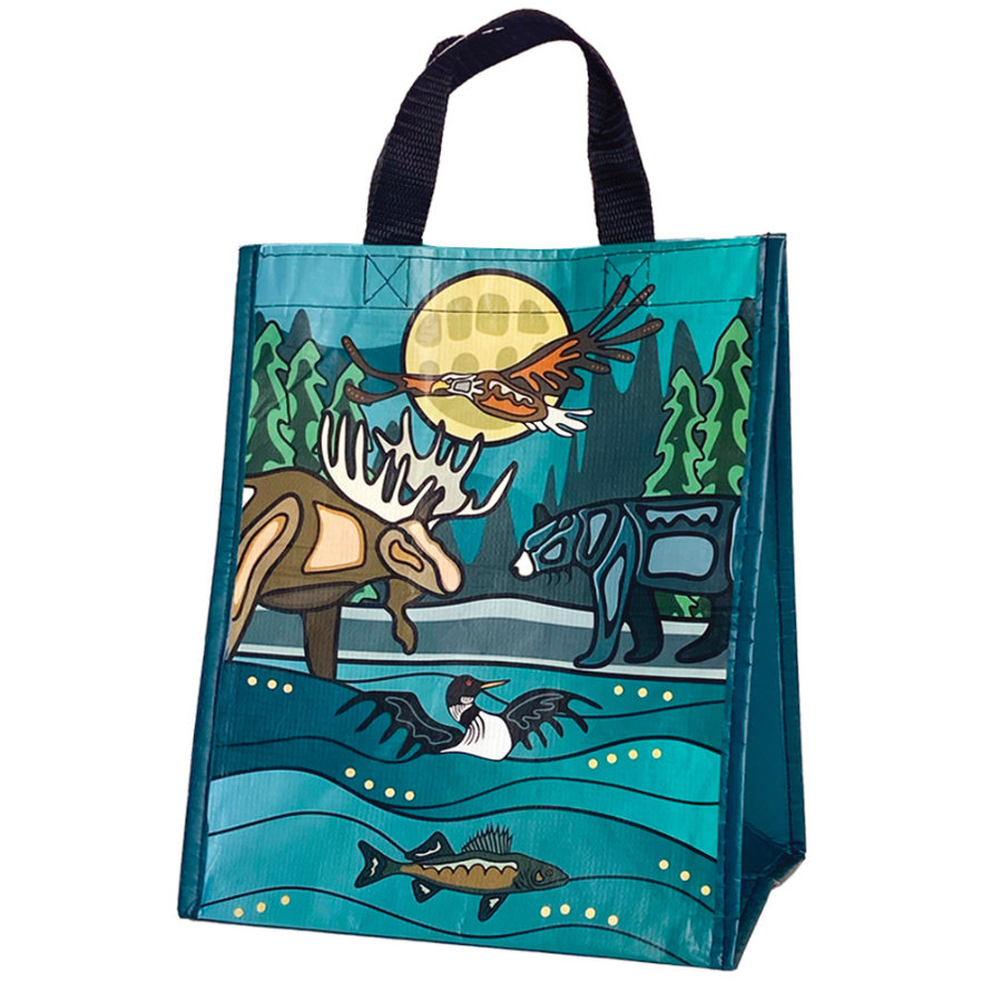 エコバッグ ポリエステル100％ トートバッグ 袋 小 カナダ 先住民